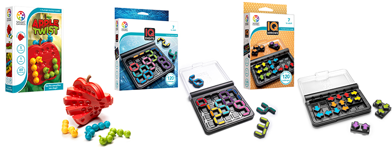 SmartGames Apple Twist Travel Puzzle Game with 60 Challenges for Ages 5 -  Adult